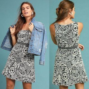 Anthropologie Ett:twa Valery Brocade Black Dress